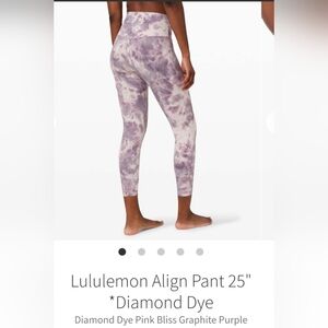 RARE NWT 🍋Lululemon🍋 Align Leggings Diamond Dye Pink Bliss Graphite PurpleSz 2
